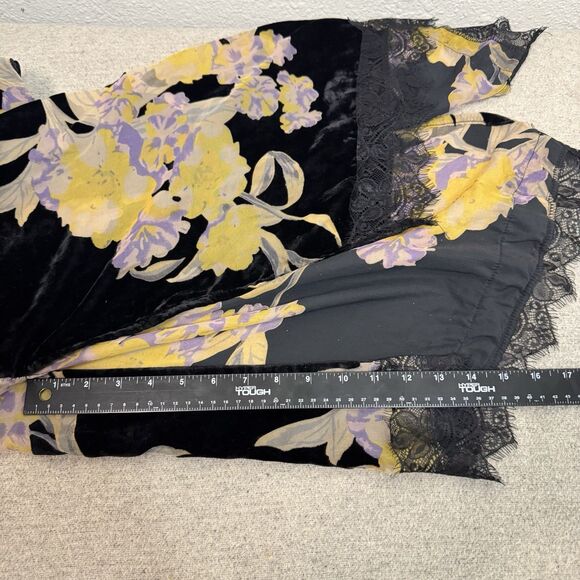 Band Of Gypsies Dress M Black Foral Burnout Velvet Lace Goth Vampy 90s Grunge - Picture 5 of 9